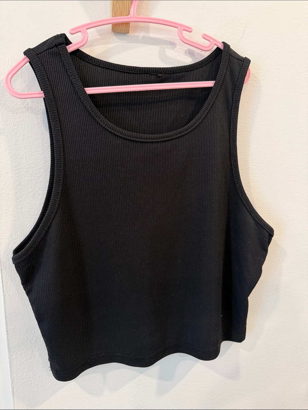 Women's Ribbed Crop Tank Top - Black